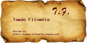 Tamás Filoméla névjegykártya